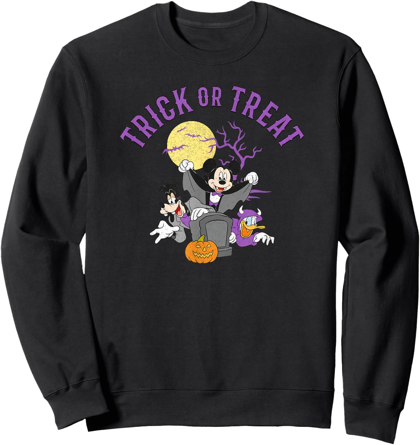 Disney Mickey and Friends Halloween Trick or Treat Group Sweatshirt - Sweatshirt | Black