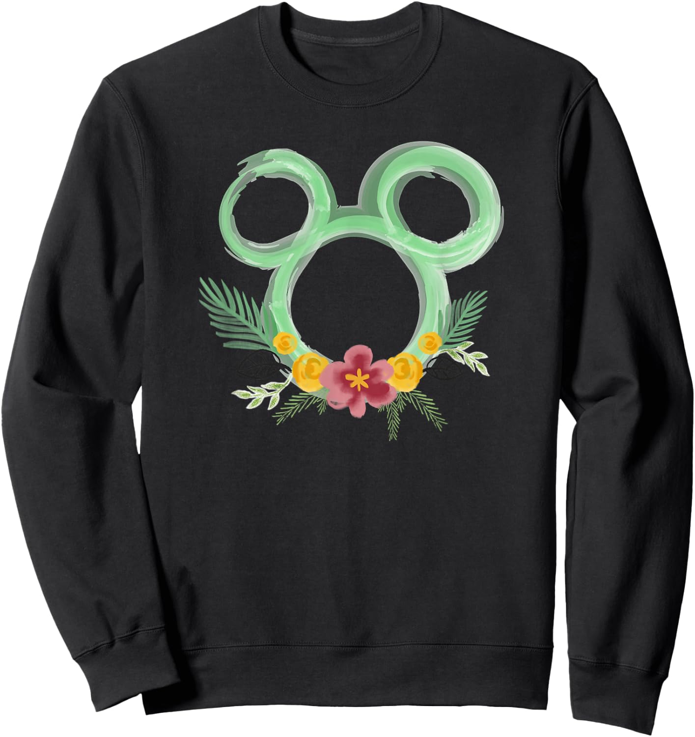 Disney Mickey and Friends Green Decals Sweatshirt - Sweatshirt | Black
