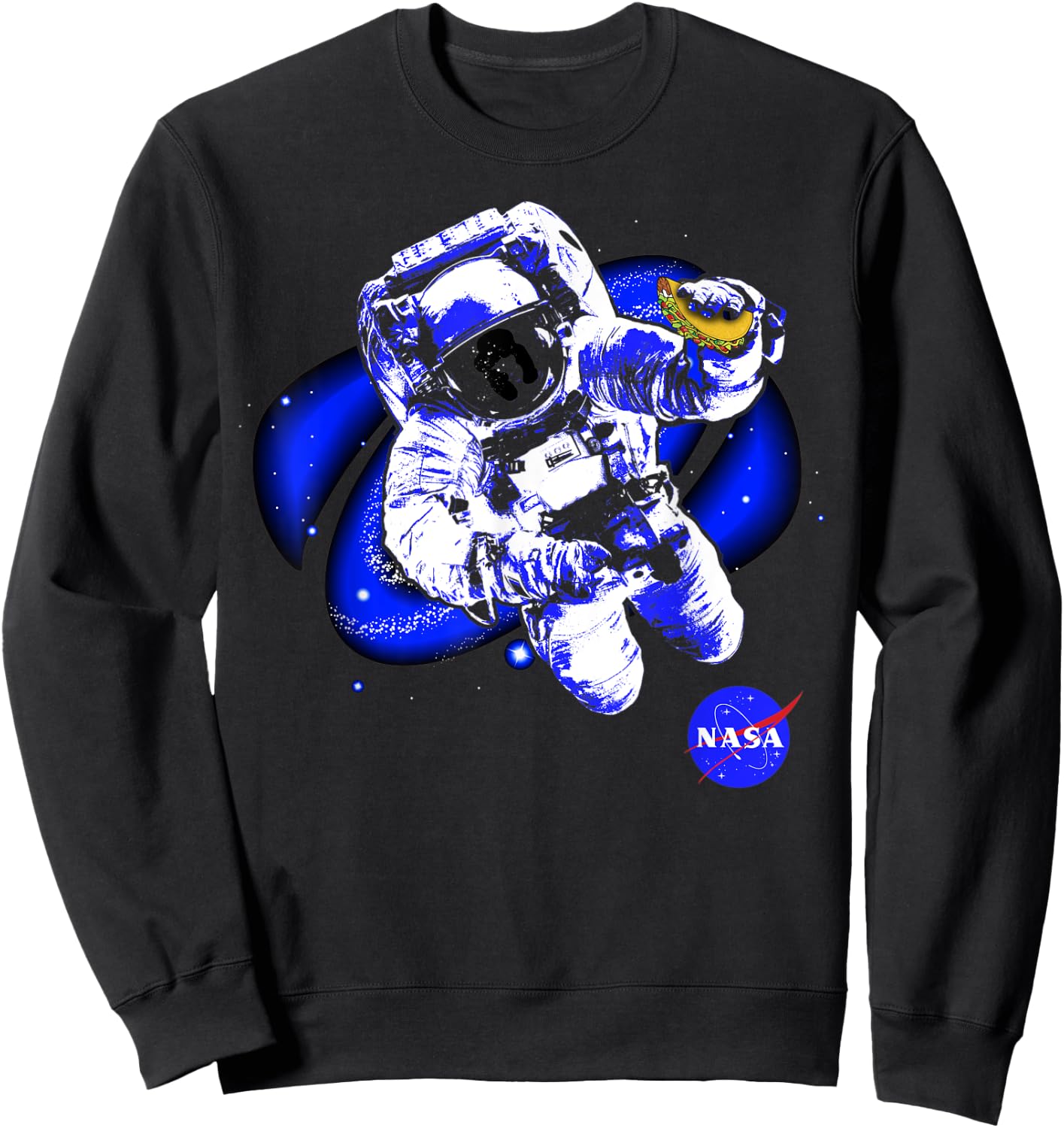 NASA Astronaut In Space With A Taco Sweatshirt - Sweatshirt | Black