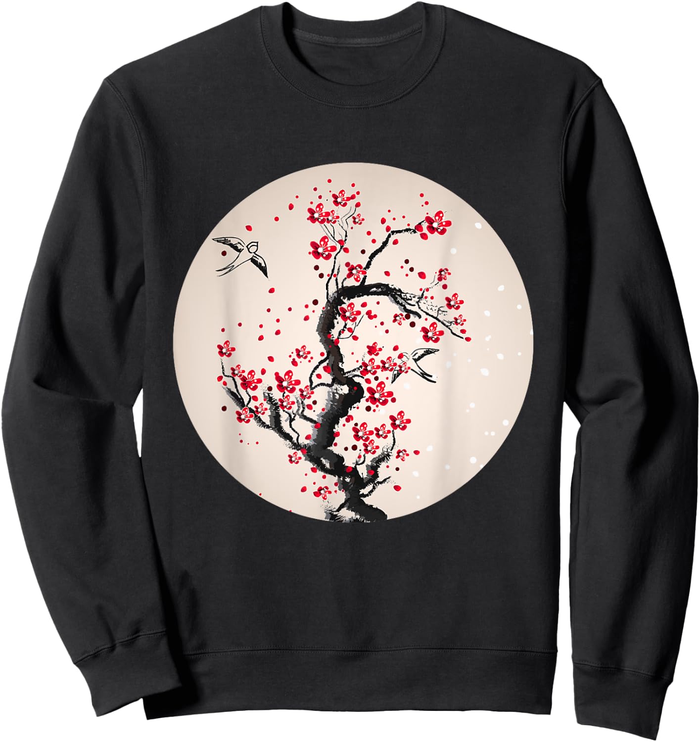 Watercolor Cherry Blossom Tree Sweatshirt - Sweatshirt | Black