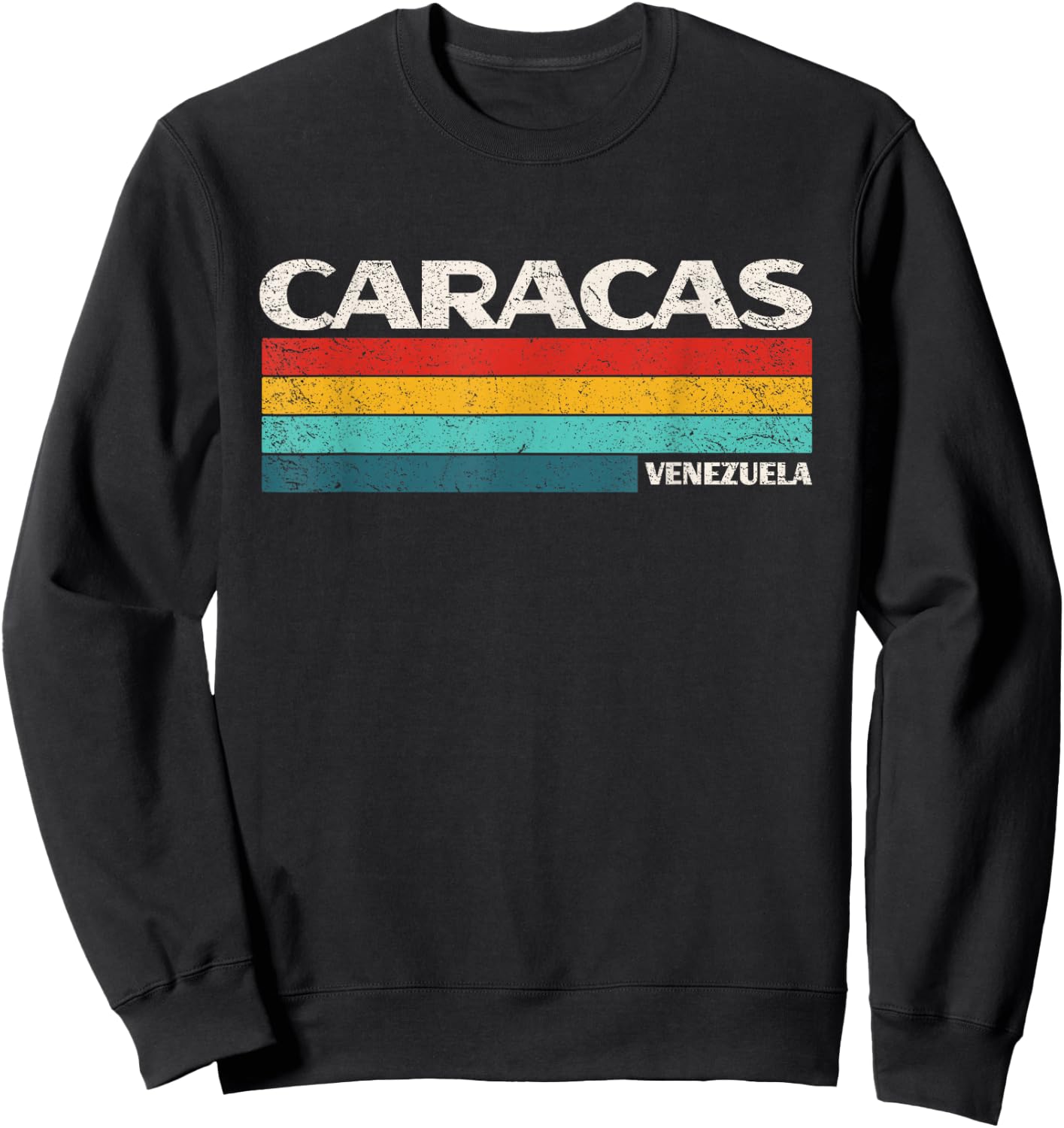 Caracas Venezuela Retro Love 70s Vintage Graphic Sweatshirt - Sweatshirt | Black