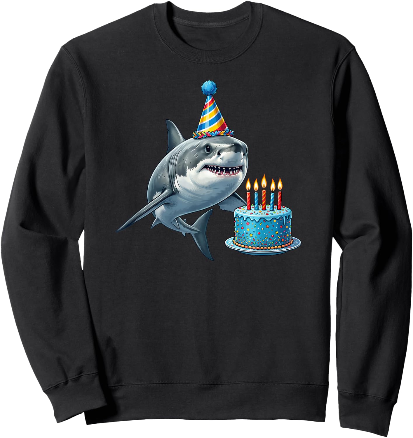 Shark Birthday Sweatshirt - Sweatshirt | Black