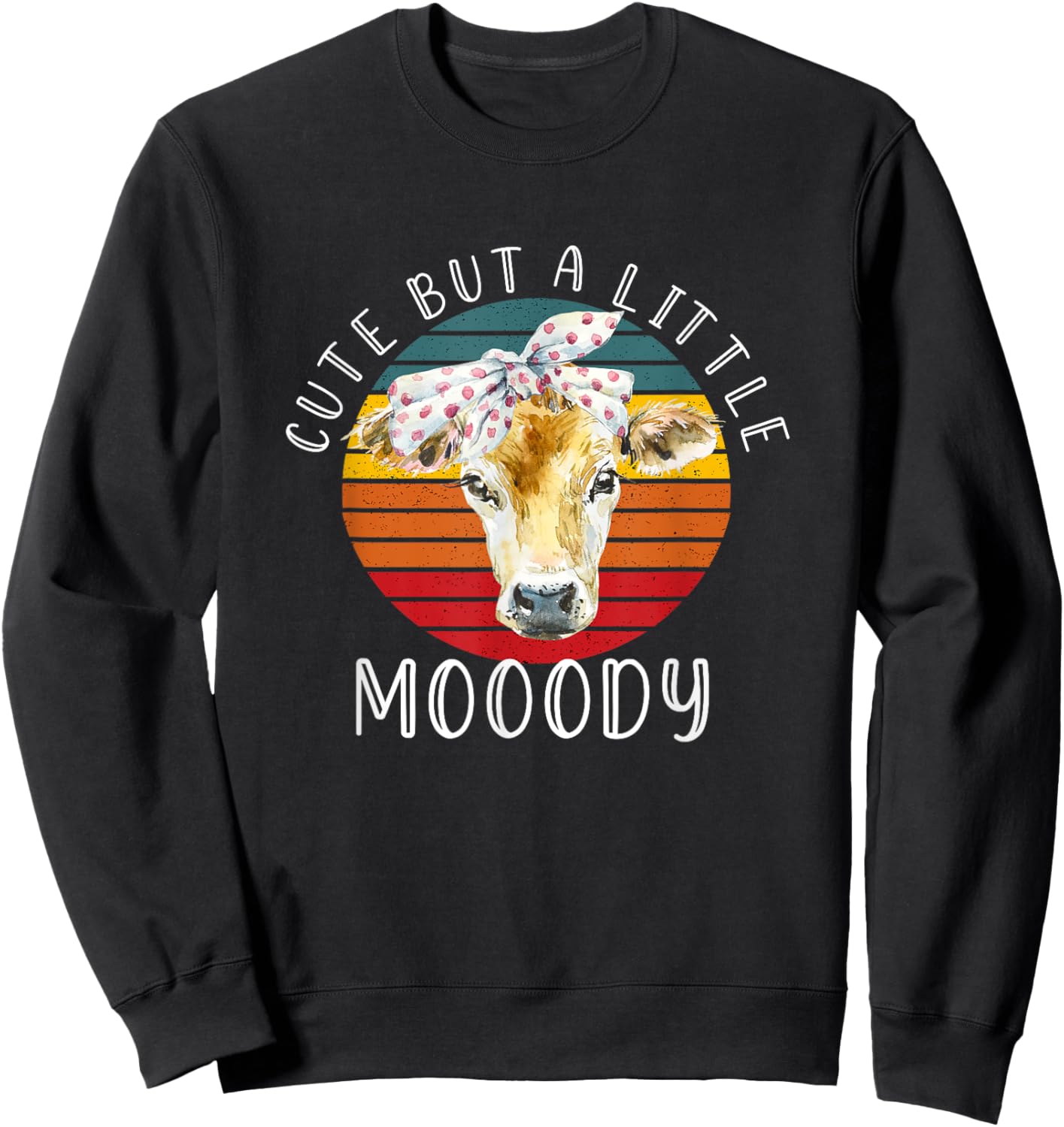 Moody Cow Lovers Shirts Farm Clothes Cowgirl Girls Sweatshirt - Sweatshirt | Black