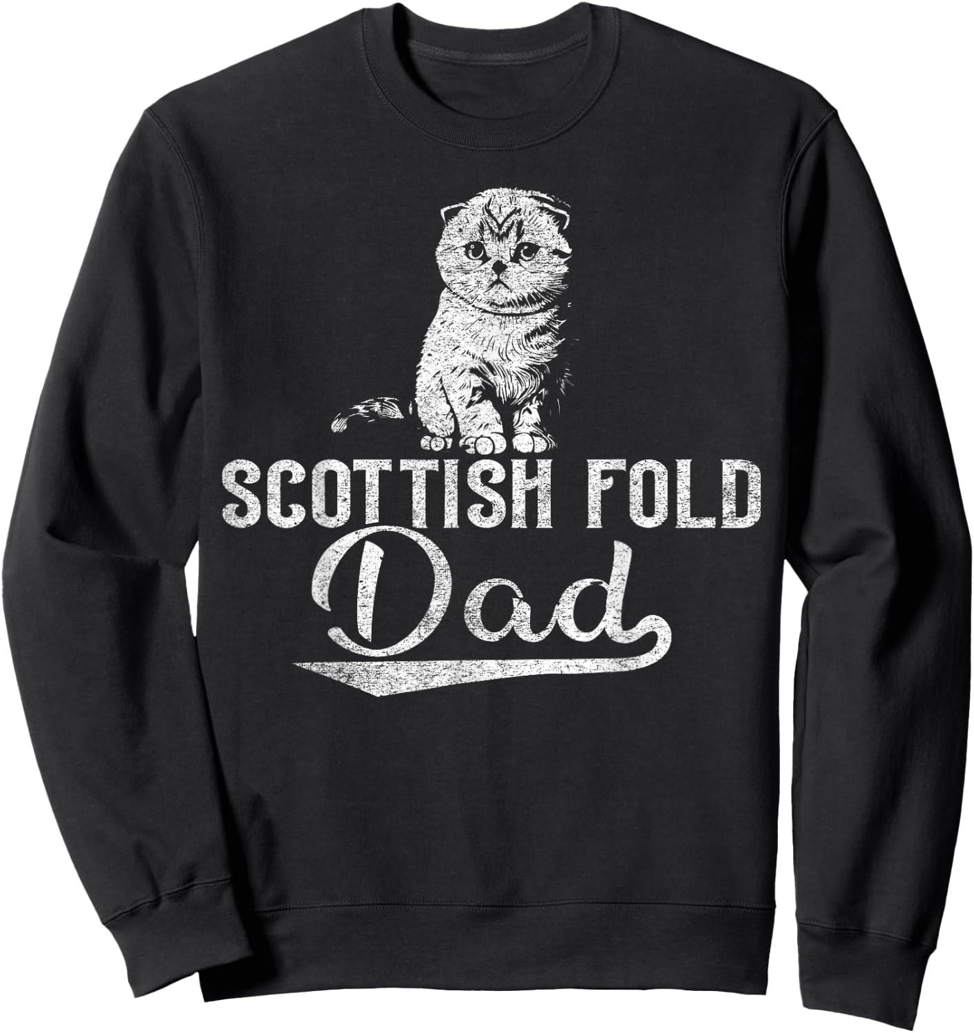 Cat Owner Dad - Scottish Fold Dad Men Women Girls Kids Sweatshirt - Sweatshirt | Black