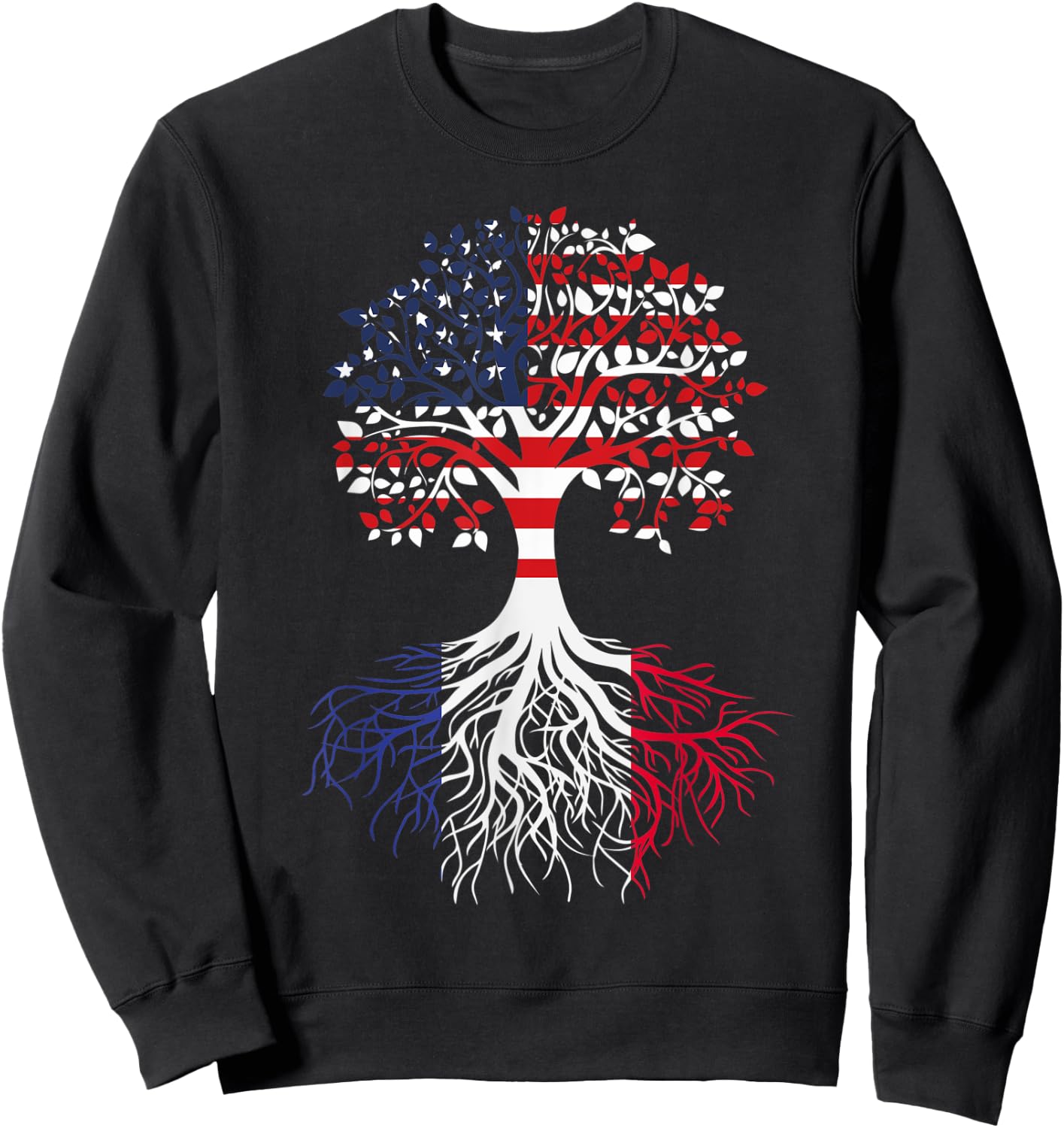 French Roots American Grown Tree Flag Sweatshirt - Sweatshirt | Black