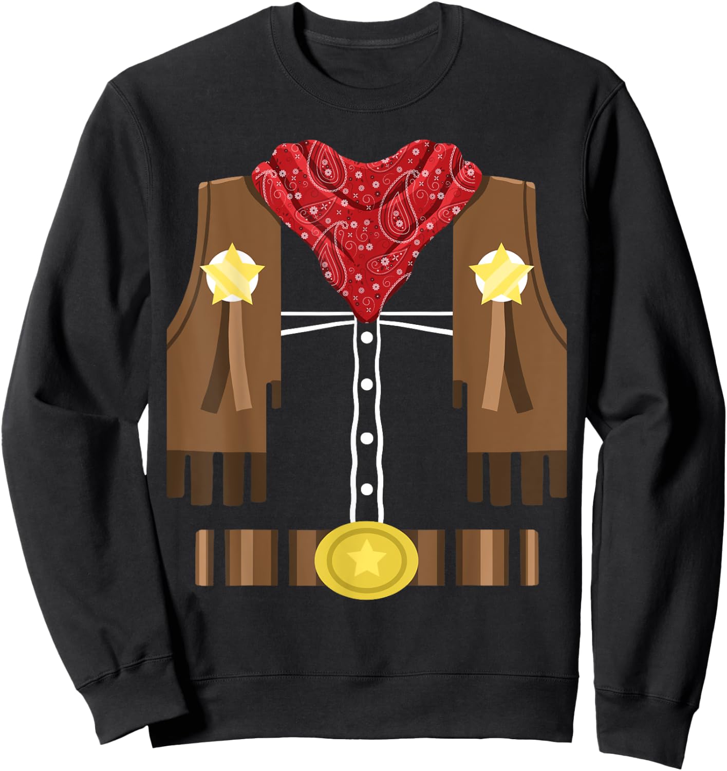 Cowboy Western Halloween Costume Rodeo Cowboy Outfit Sweatshirt - Sweatshirt | Black