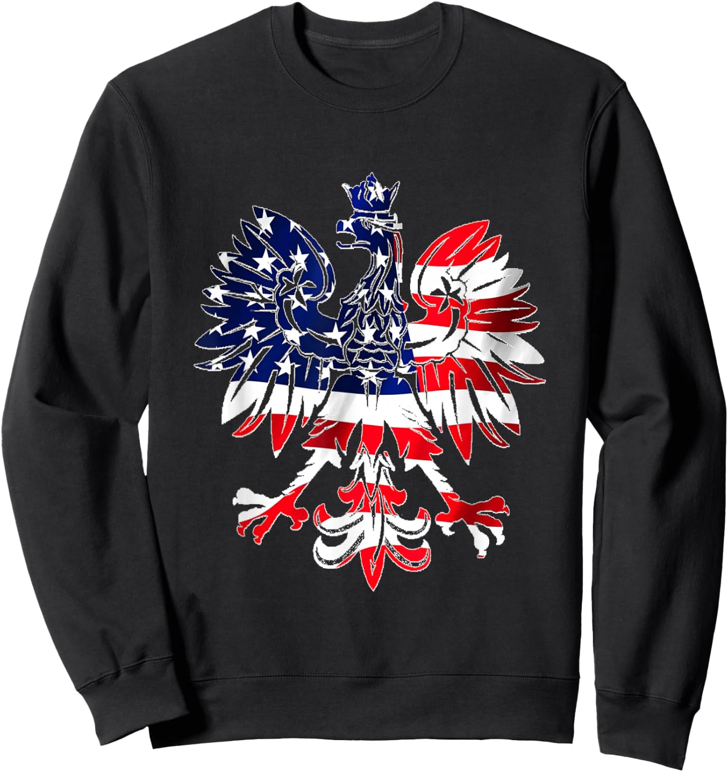 Dyngus Day Shirt Polish Eagle American Flag Poland USA Sweatshirt - Sweatshirt | Black