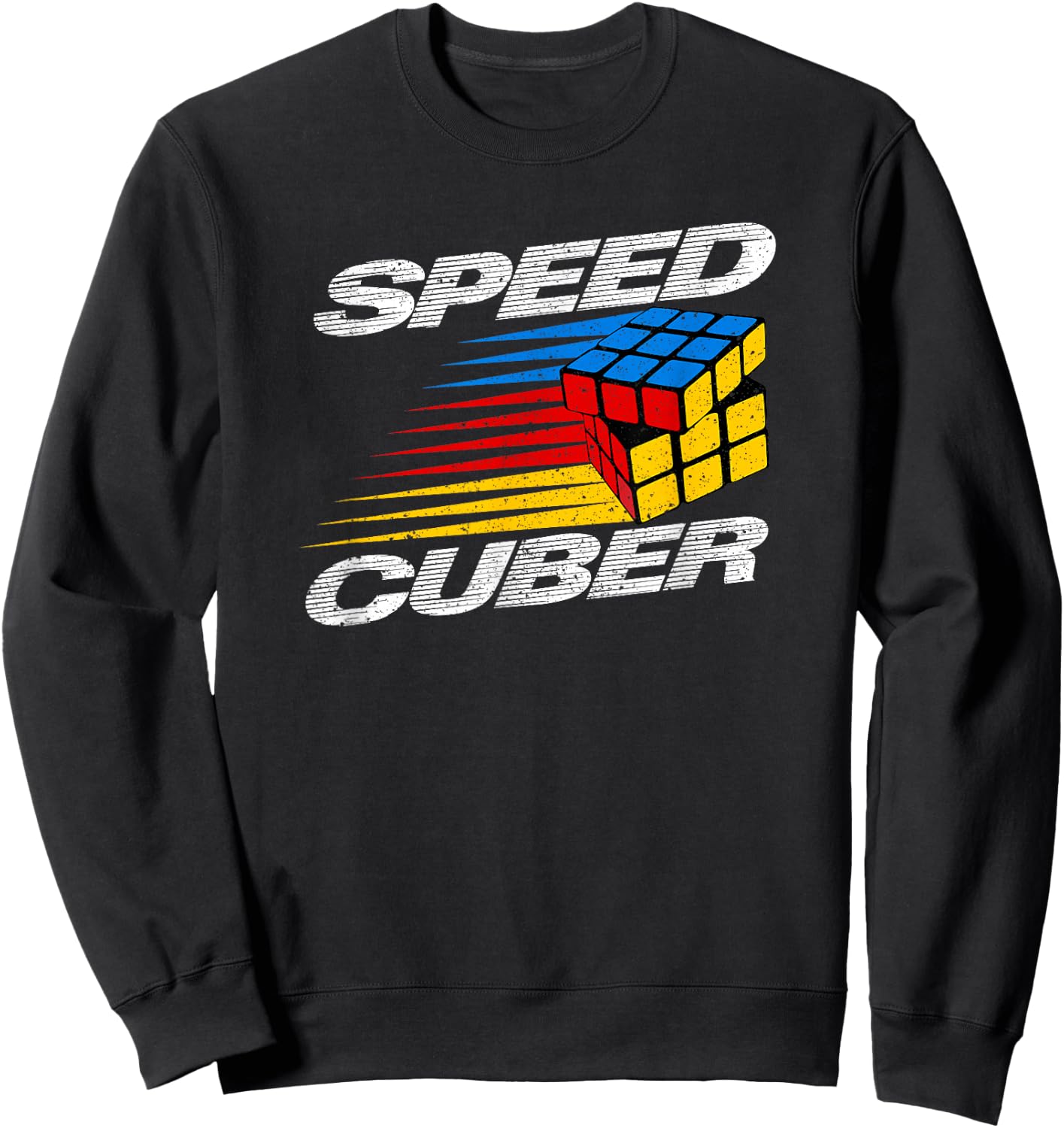 The Melting Cube - Competitive Speed Cubing Merch -Adults, Kids Black 3x3 Cube Math Game Sweatshirt - Sweatshirt | Black
