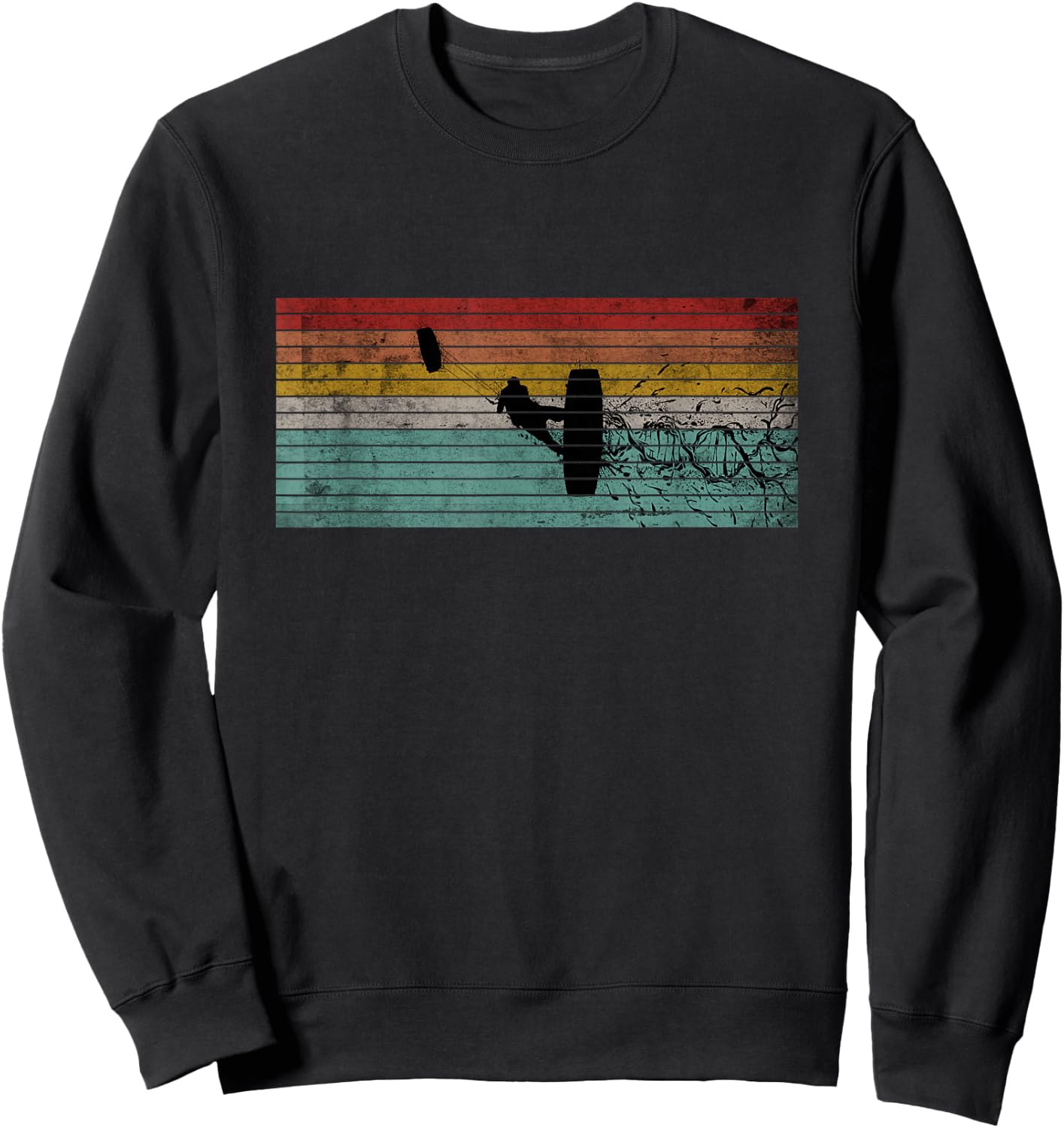 Vintage Kitesurf DNA Kitesurfing Kiteboarding Retro Kitesurfing Sweatshirt - Sweatshirt | Black