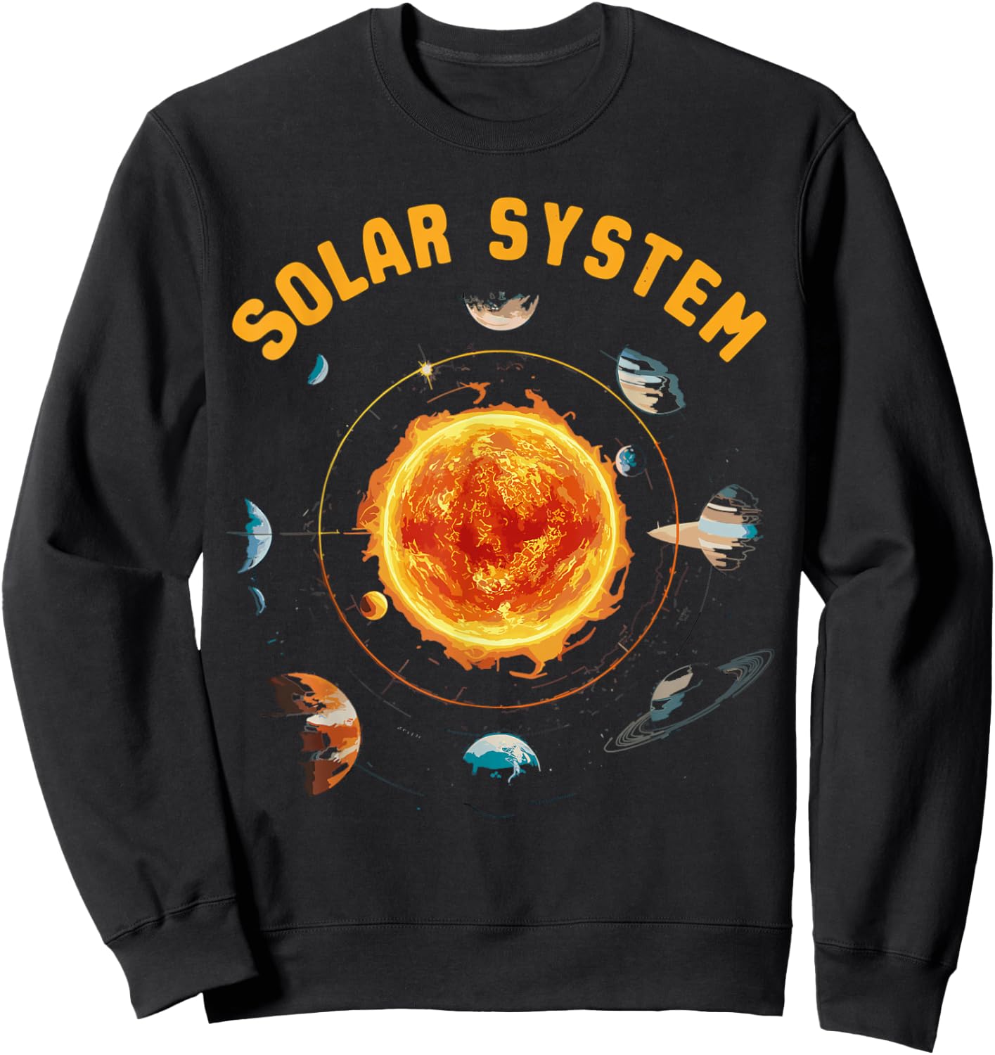 Solar System Planets Space Science Sweatshirt - Sweatshirt | Black