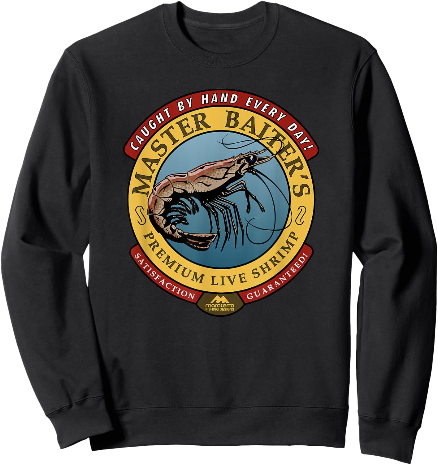 Master Baiter's Shrimp - Fishing Sweatshirt - Sweatshirt | Black