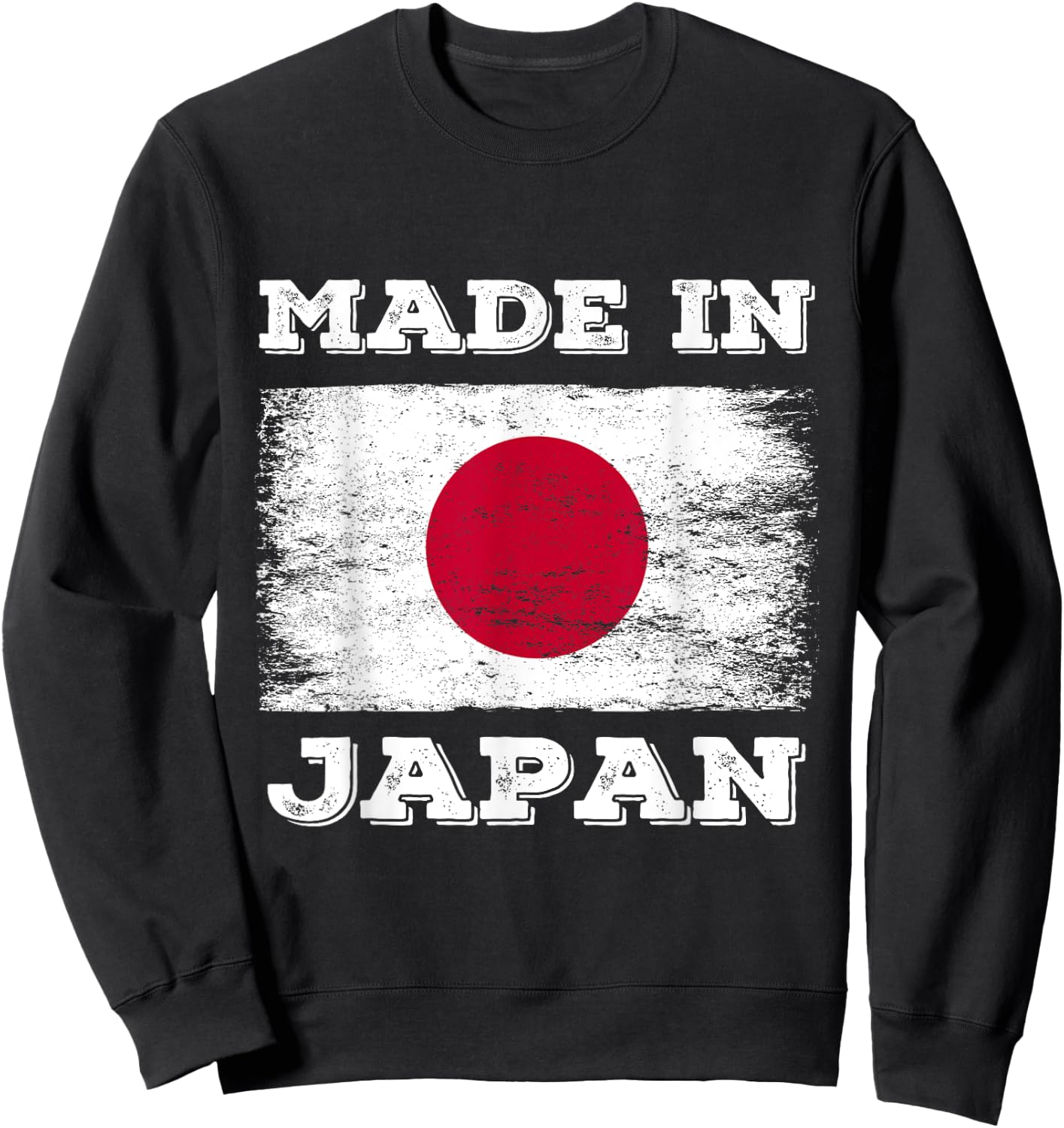 Made In Japan With Japan Flag Novelty Graphic Cool Designs Sweatshirt - Sweatshirt | Black