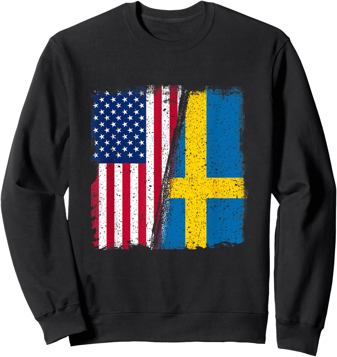 Sweden USA Swede USA Lover Sverige USA Flag Sweatshirt - Sweatshirt | Black