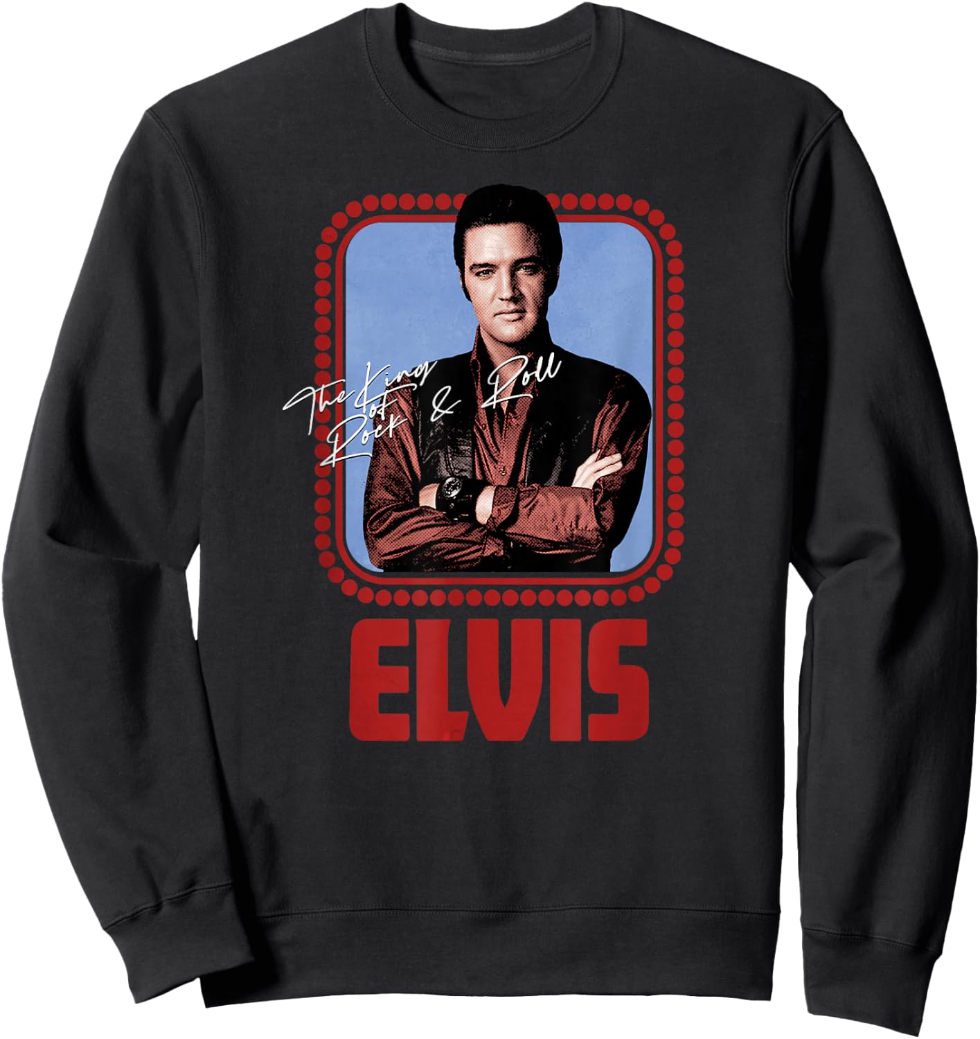 Elvis Presley Official Rock N Roll Script Sweatshirt - Sweatshirt | Black