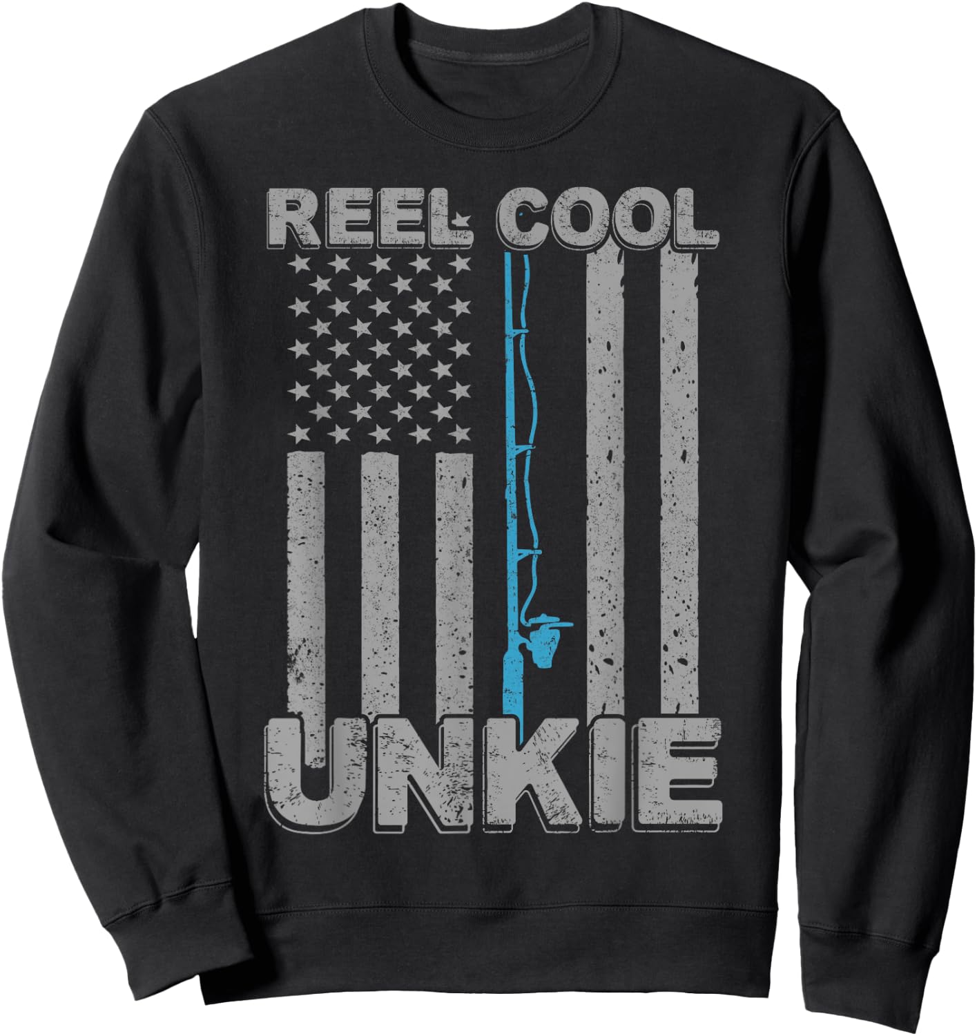Reel Cool Unkie Uncle Fishing Fathers Day Sweatshirt - Sweatshirt | Black