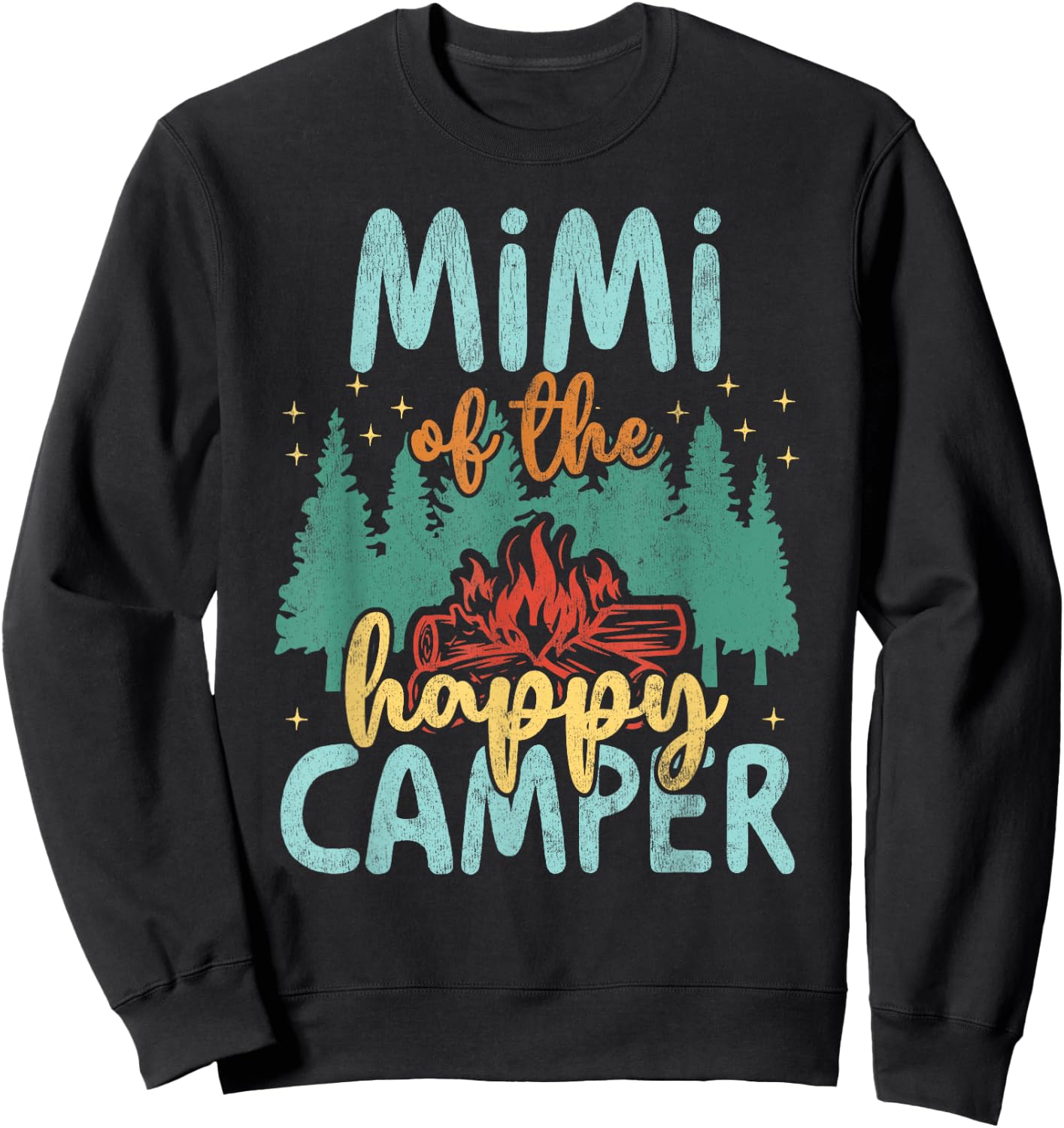 Mimi of Happy Camper 1st Birthday Party Retro Mimi Sweatshirt - Sweatshirt | Black