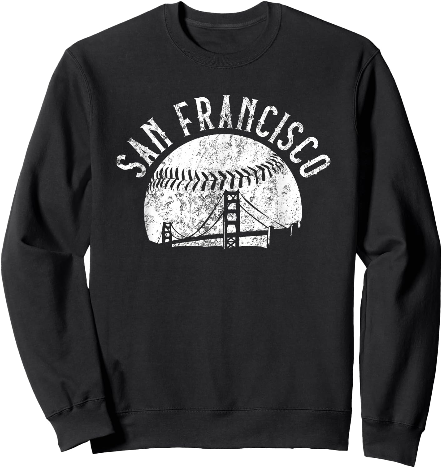 Vintage San Francisco California Skyline Apparel Sweatshirt - Sweatshirt | Black