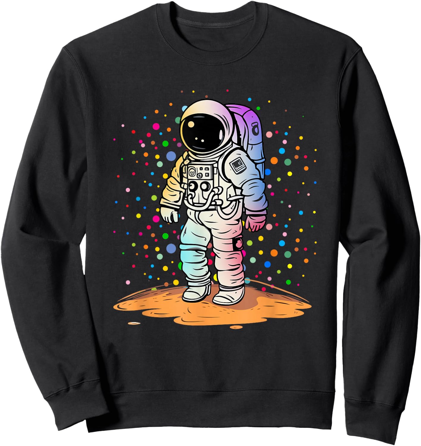 Funny Astronaut Polka Dots Lover Happy Dot Day Girl Boy Kid Sweatshirt - Sweatshirt | Black