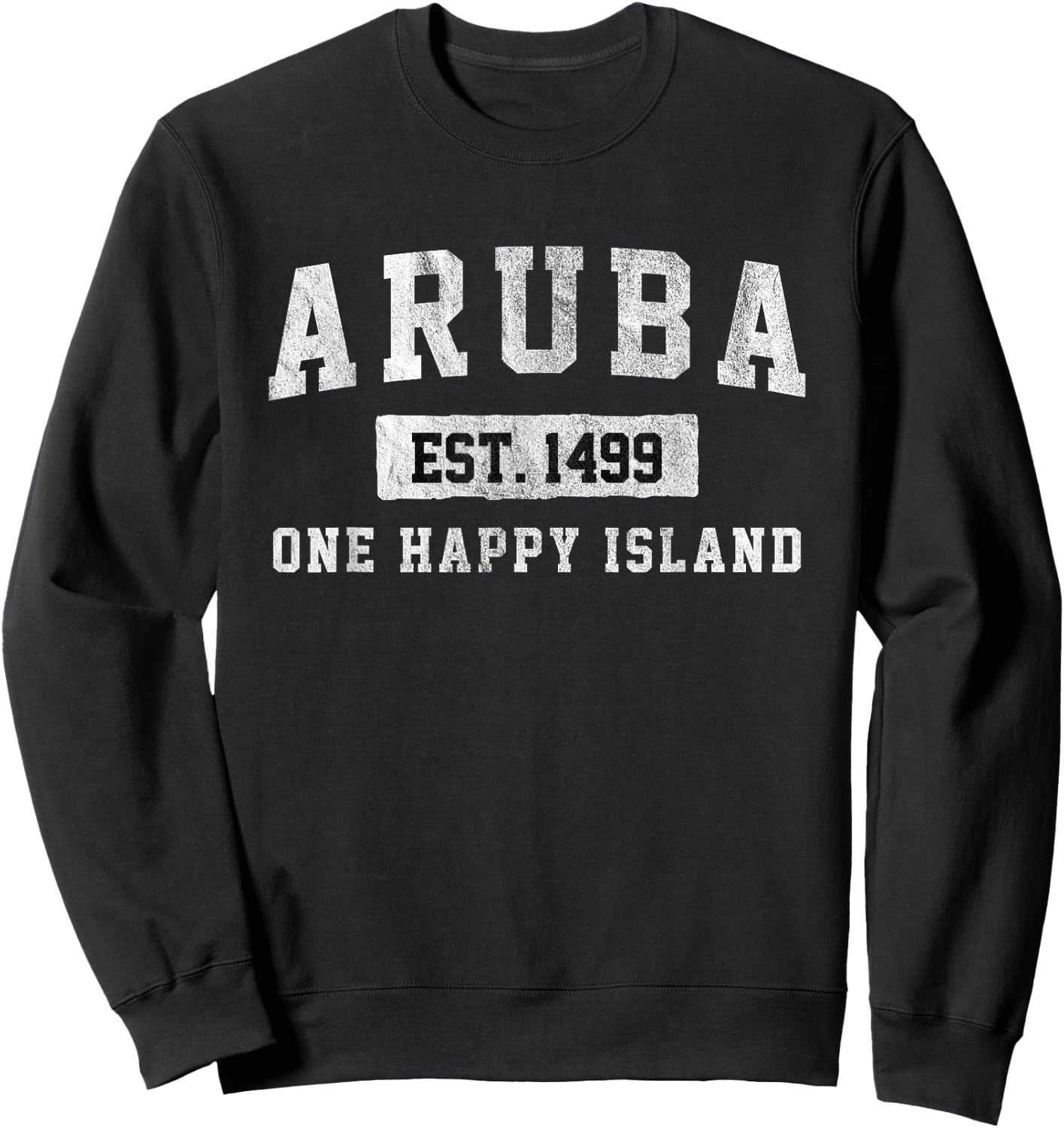 Vintage Varsity Aruba Sweatshirt - Sweatshirt | Black