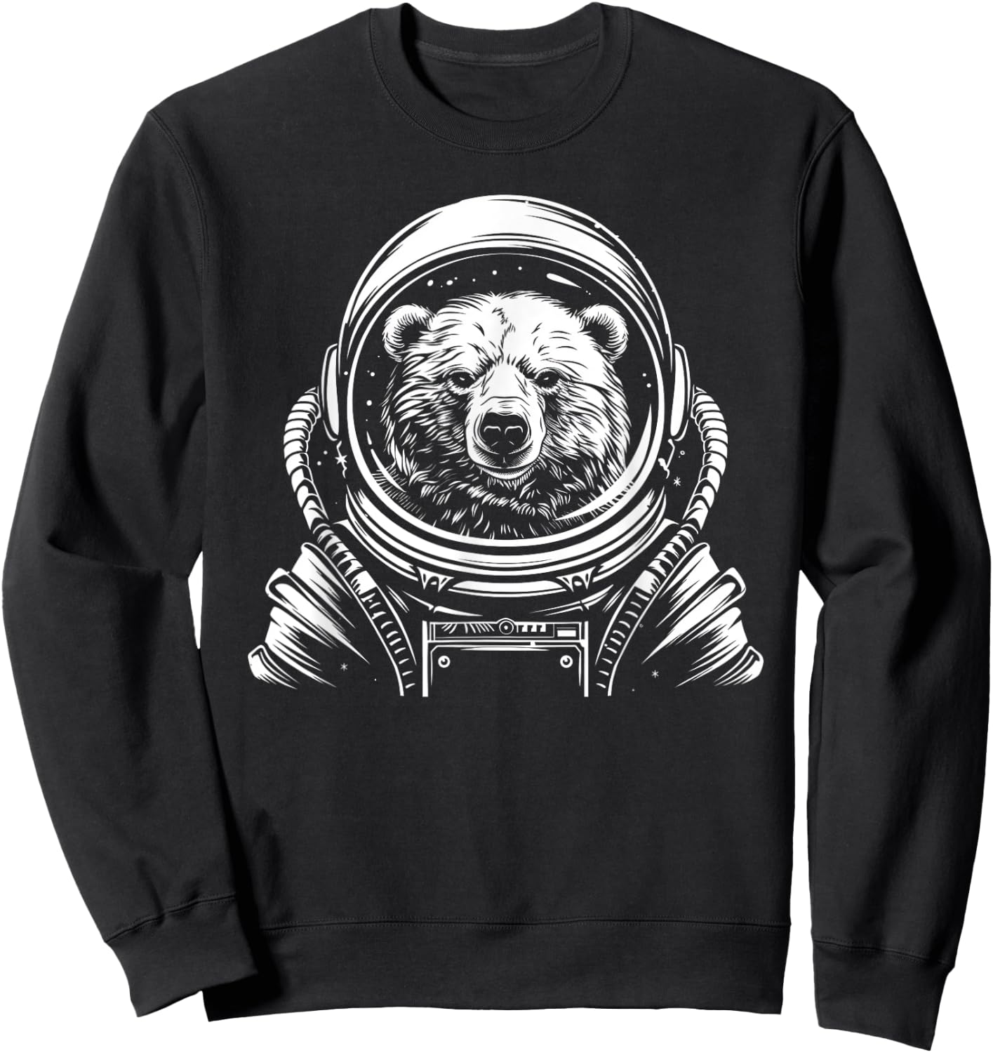 Funny Polar Bear Astronaut Astro Space Suit Mom Dad Sweatshirt - Sweatshirt | Black