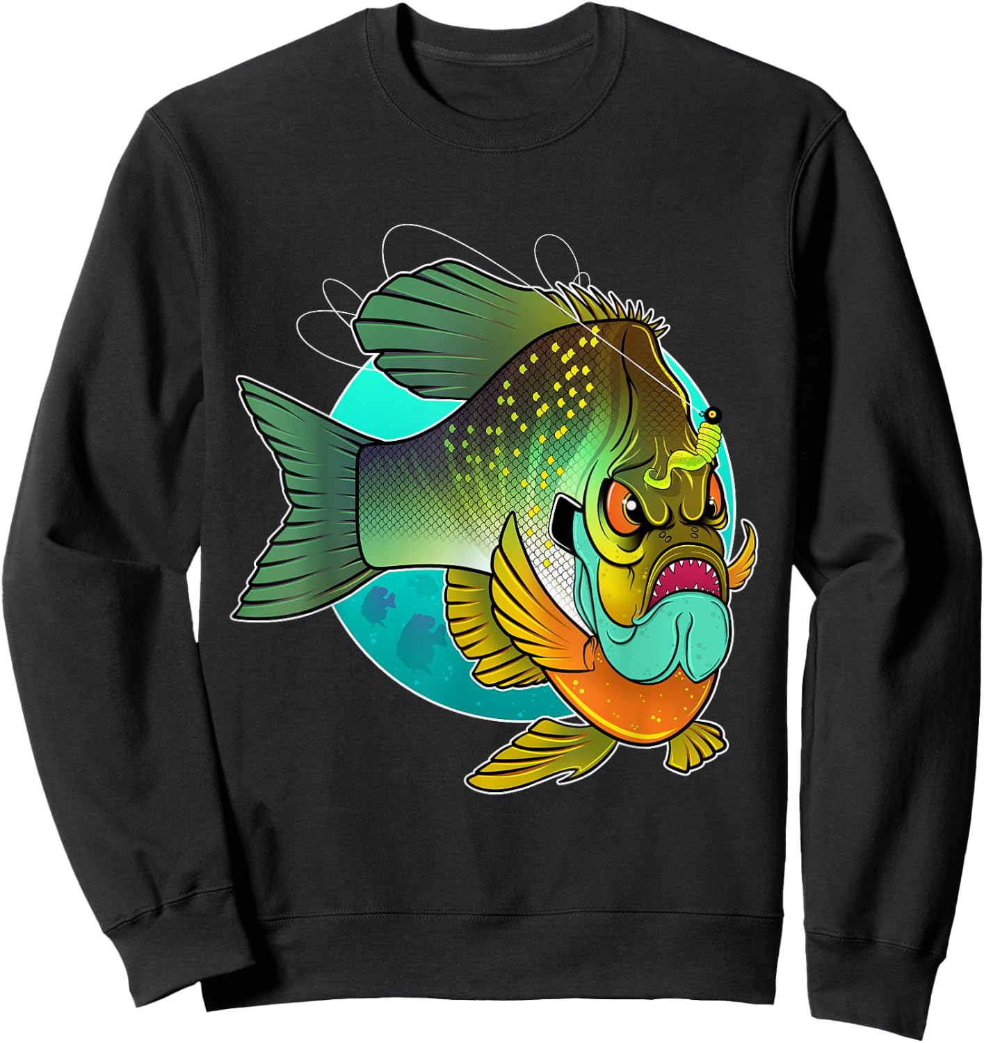 Angry Bluegill Fishing Sweatshirt - Sweatshirt | Black