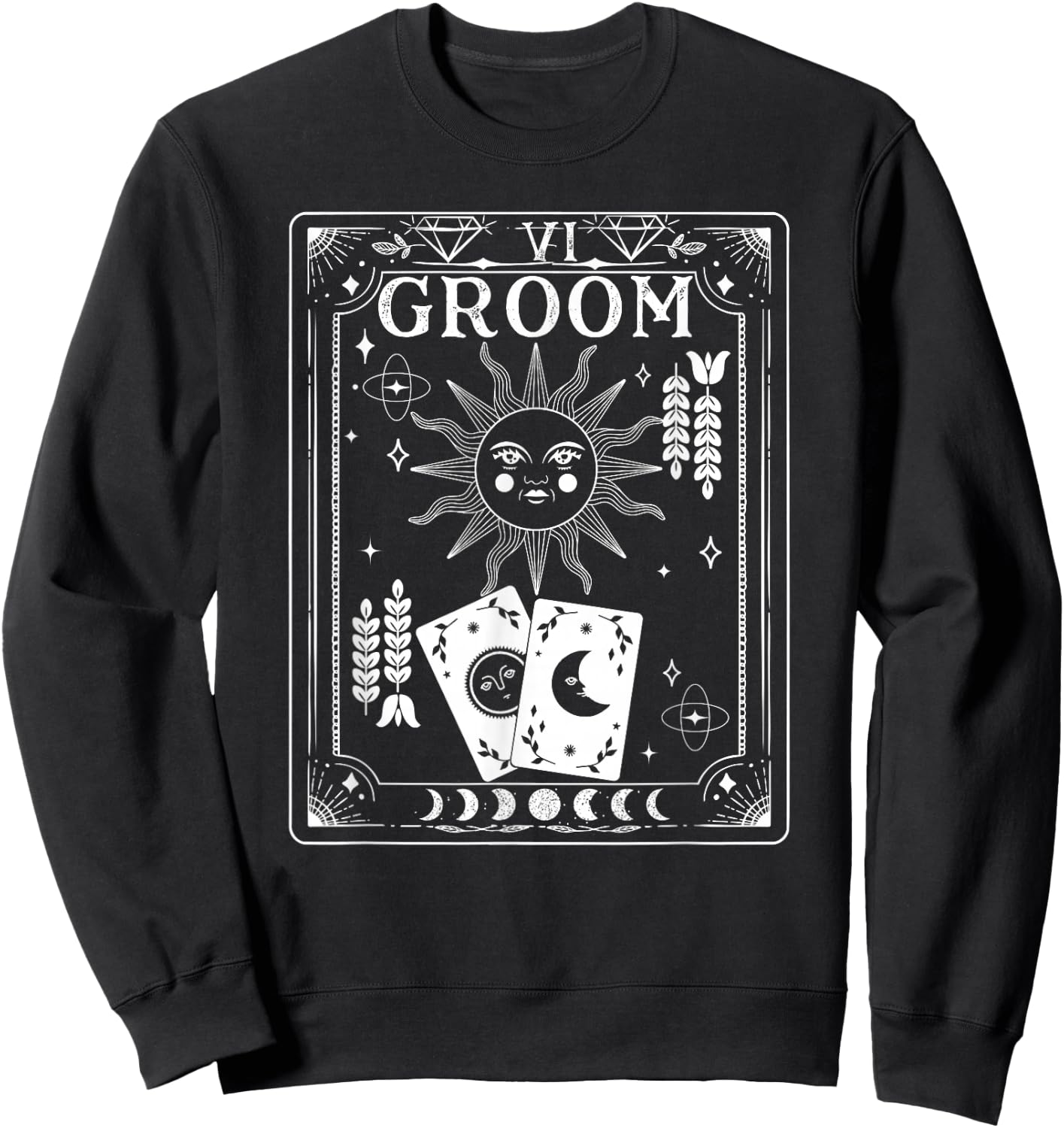 Gothic Witchy Coven, Tarot Halloween Groom Bachelor matching Sweatshirt - Sweatshirt | Black