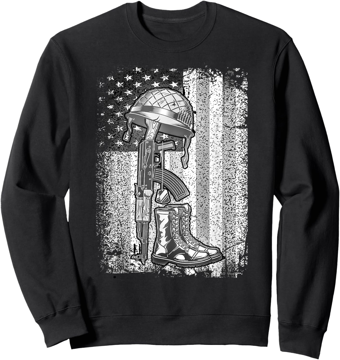 Heroes Don't Wear Capes They Wear Dog Tags & Combat Boots Men Women Sweatshirt - Sweatshirt | Black