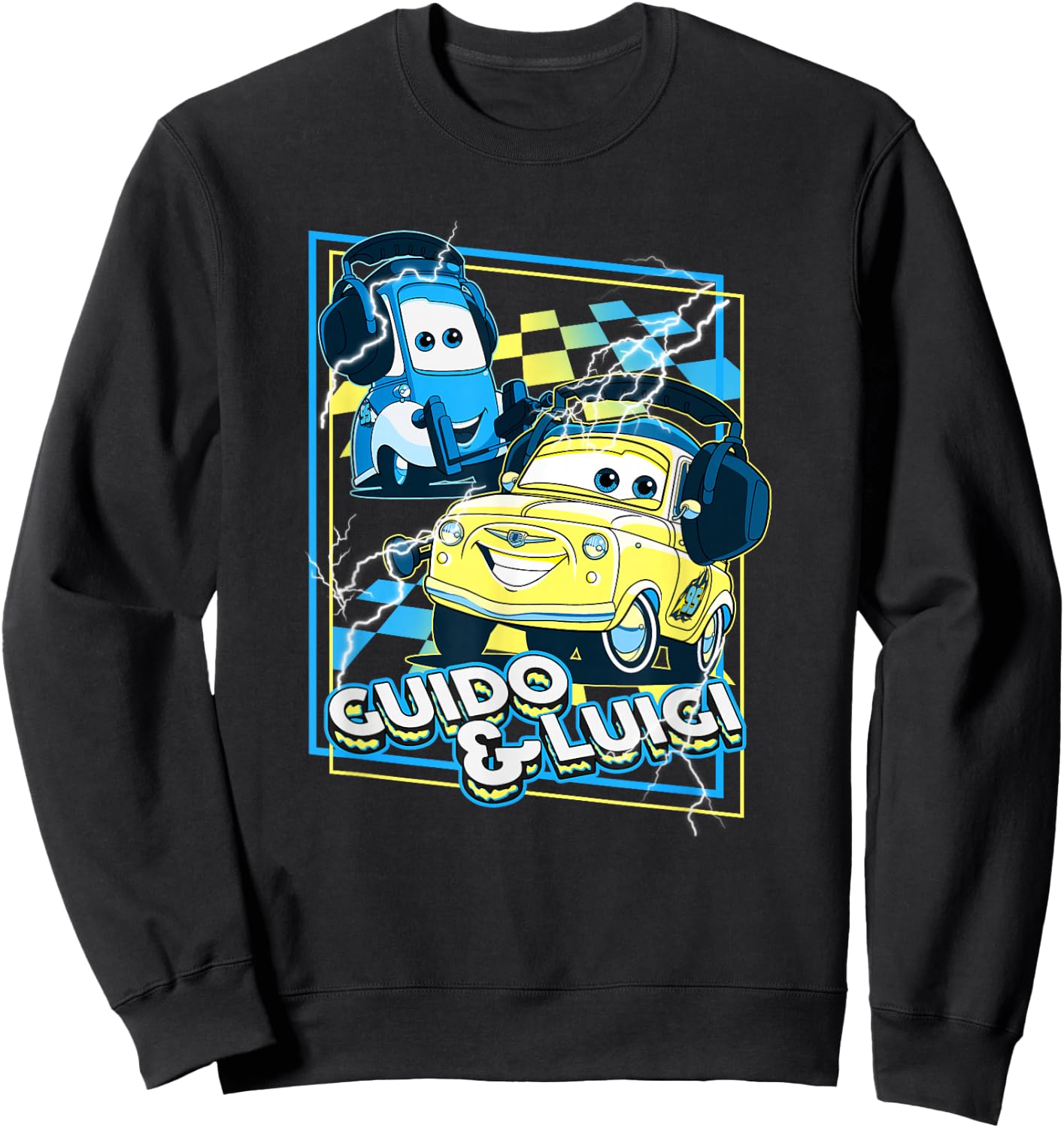 Disney Pixar Cars Guido & Luigi Loud As Thunder Sweatshirt - Sweatshirt | Black