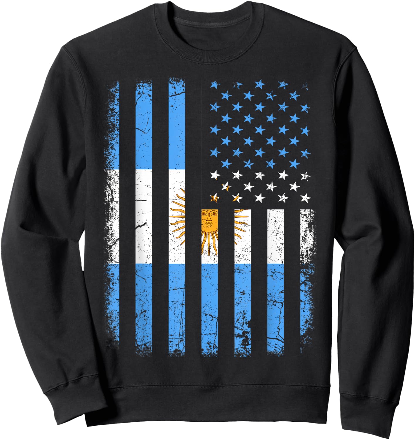 Argentinian American Flag Argentinian Roots Argentina Gift Small Sweatshirt - Sweatshirt | Black