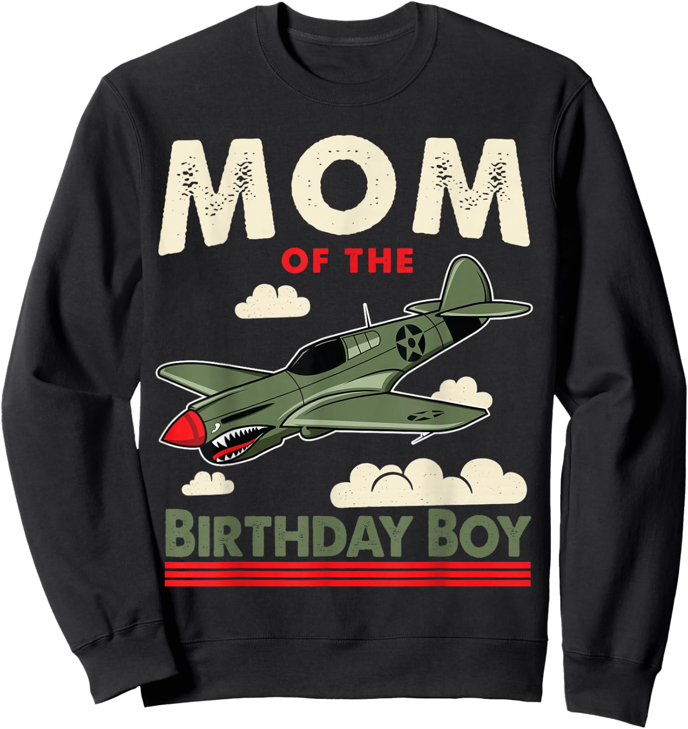 Jetting Into Mom of the Birthday boy Aviator Jet Plane Party Sweatshirt - Sweatshirt | Black