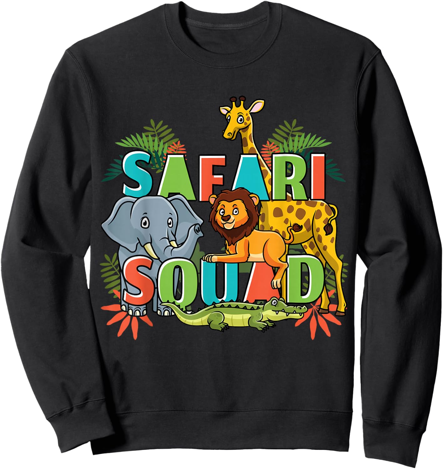 Safari Squad Zoo African Animals Sweatshirt - Sweatshirt | Black