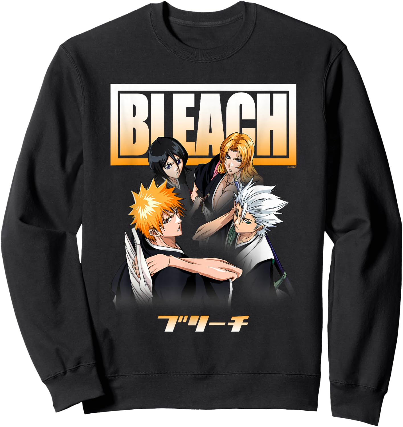 Bleach Cast and Ombre Logo Anime Sweatshirt - Sweatshirt | Black