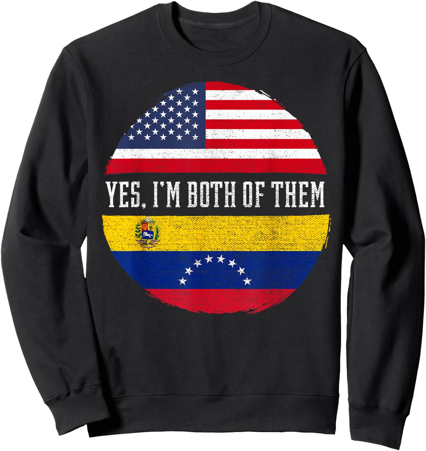 Half American Half Venezuelan USA Flag Venezuela Heritage Kids Men Sweatshirt - Sweatshirt | Black