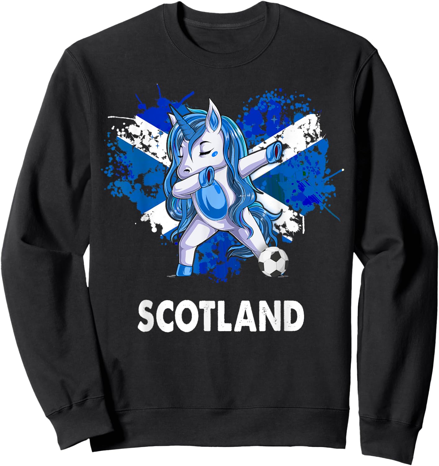 Unicorn Scottish Flag For Kids & Scottish Expats In Scotland Sweatshirt - Sweatshirt | Black