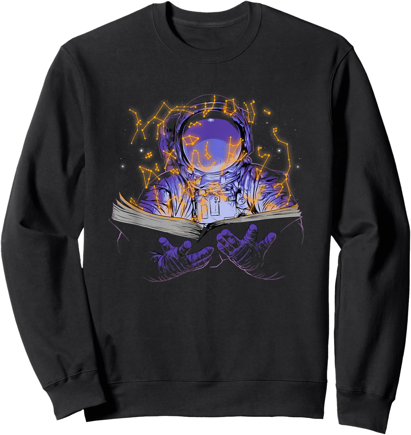 The Book of Stars Astronaut Reading Constellation Magic Sweatshirt - Sweatshirt | Black