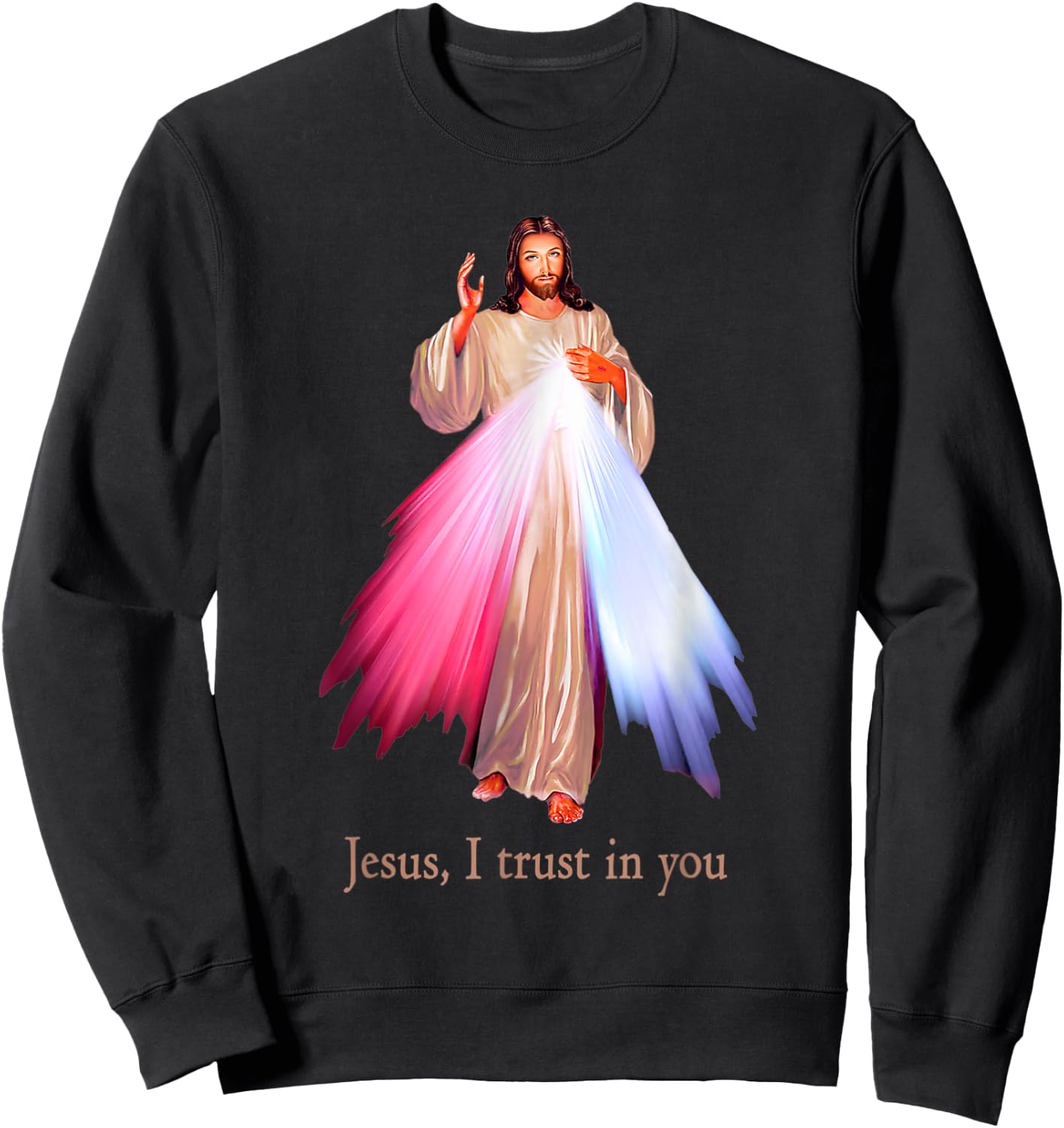 Divine Mercy Jesus I trust in You Sweatshirt - Sweatshirt | Black