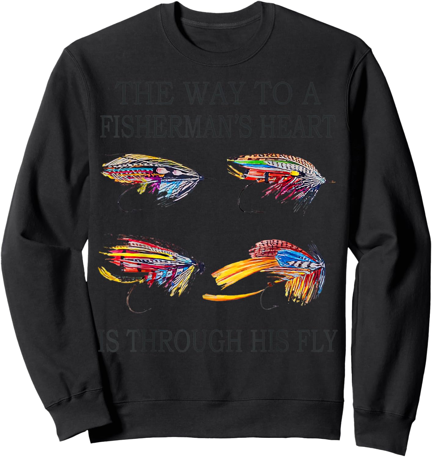 The Way To A Man's Heart Is Through His Fly Vintage Sweatshirt - Sweatshirt | Black