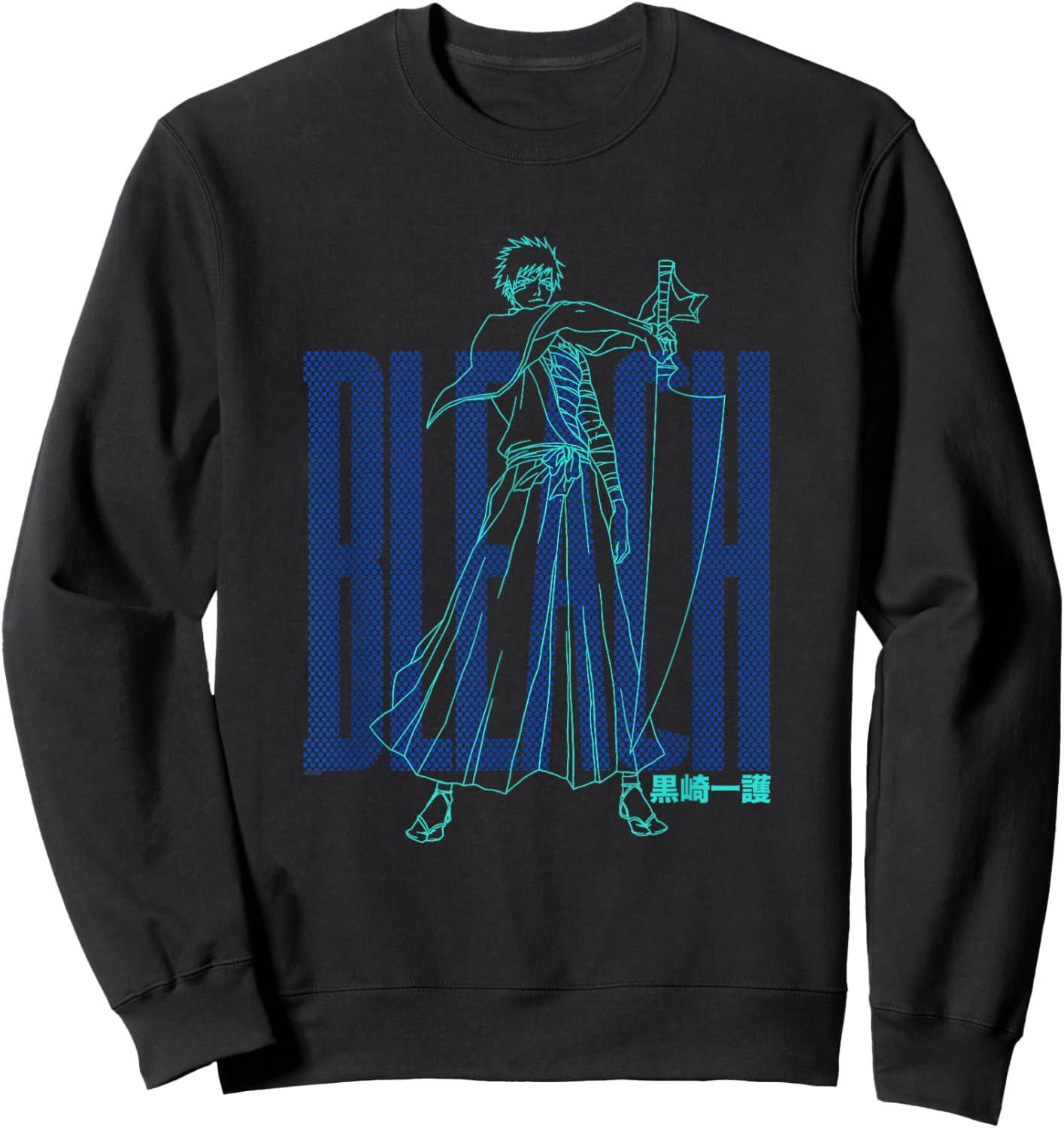 Bleach Ichigo Outline and Dots Pattern Anime Sweatshirt - Sweatshirt | Black