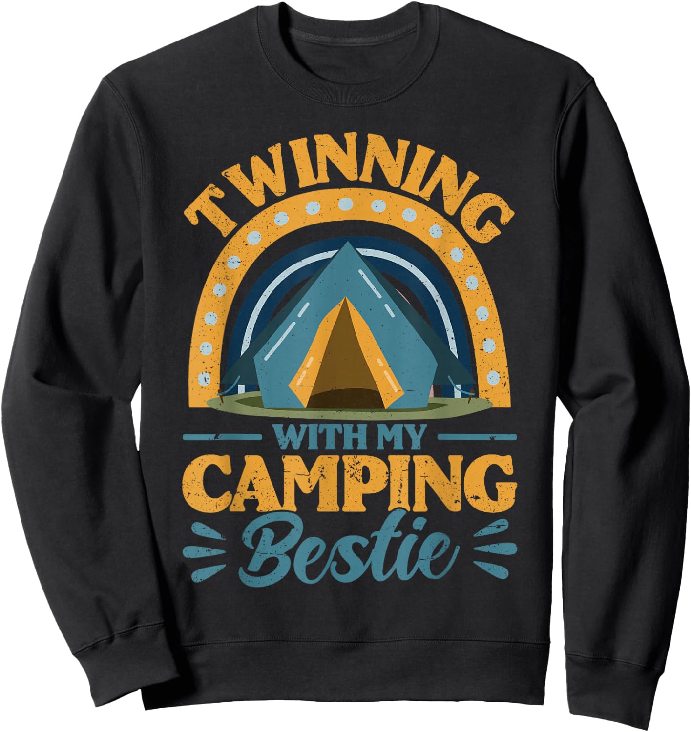 Friends Twinning With My Camping Bestie Spirit Week Girls Sweatshirt - Sweatshirt | Black