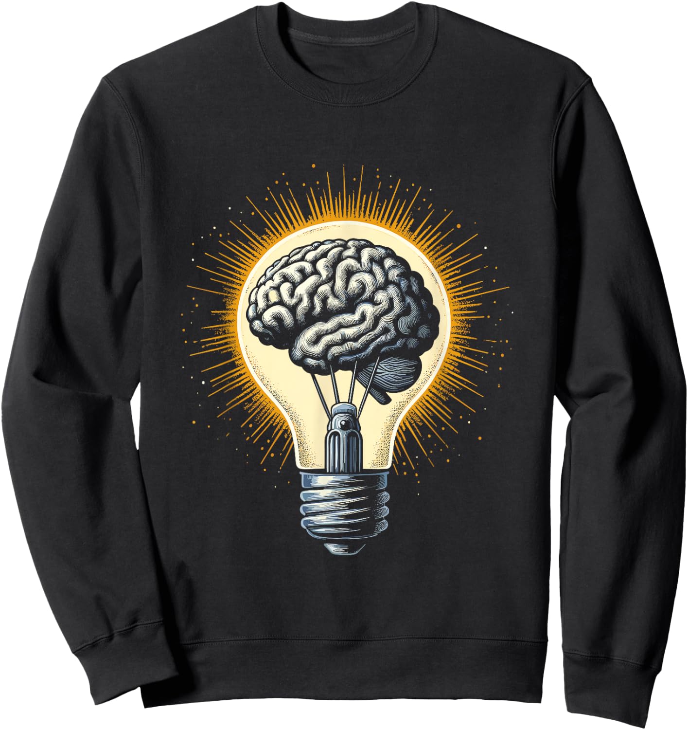 Brain Light Bulb - Inventor Idea Neuroscience Neurologist Sweatshirt - Sweatshirt | Black
