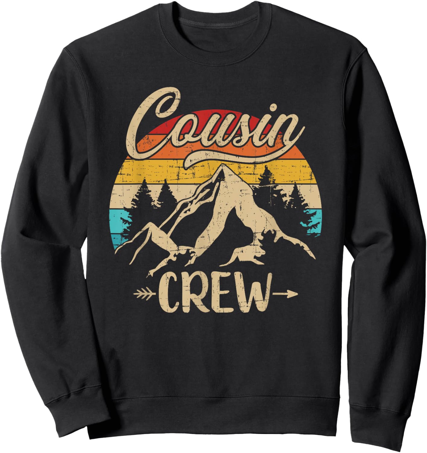 Retro cousin crew camping outdoor summer camp Sweatshirt - Sweatshirt | Black