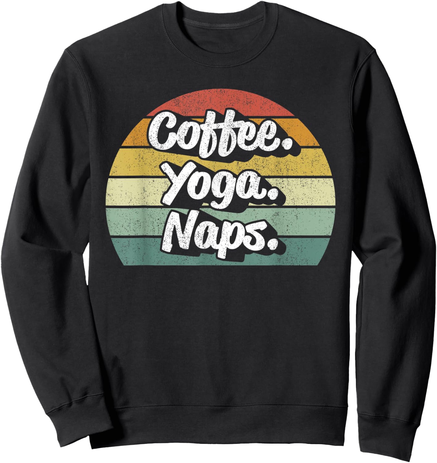 Vintage Retro Coffee Yoga Naps Workout Yogi Yogini Teacher Women Kids Sweatshirt - Sweatshirt | Black