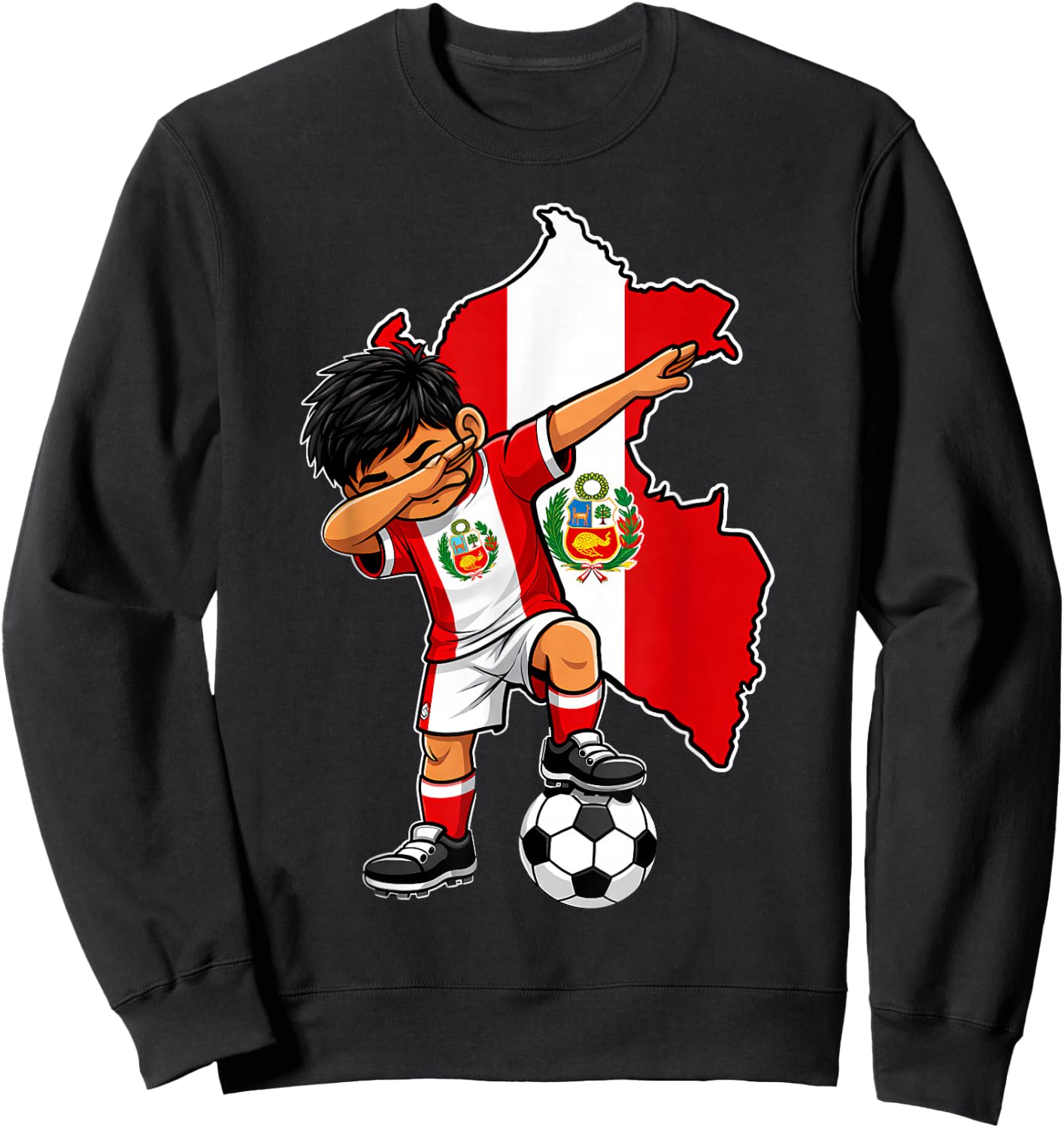 Soccer Peru Jersey Boy Peruvian Boys Sweatshirt - Sweatshirt | Black
