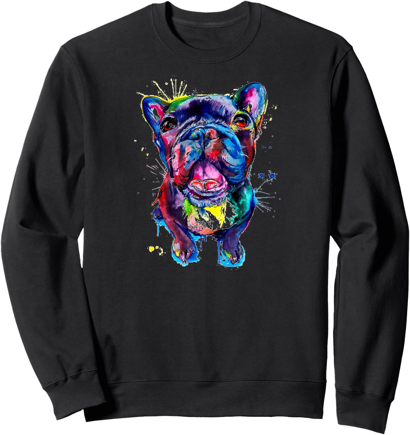 French Bulldog Pug Pit bull Pet Puppy Cute Art Sweatshirt - Sweatshirt | Black