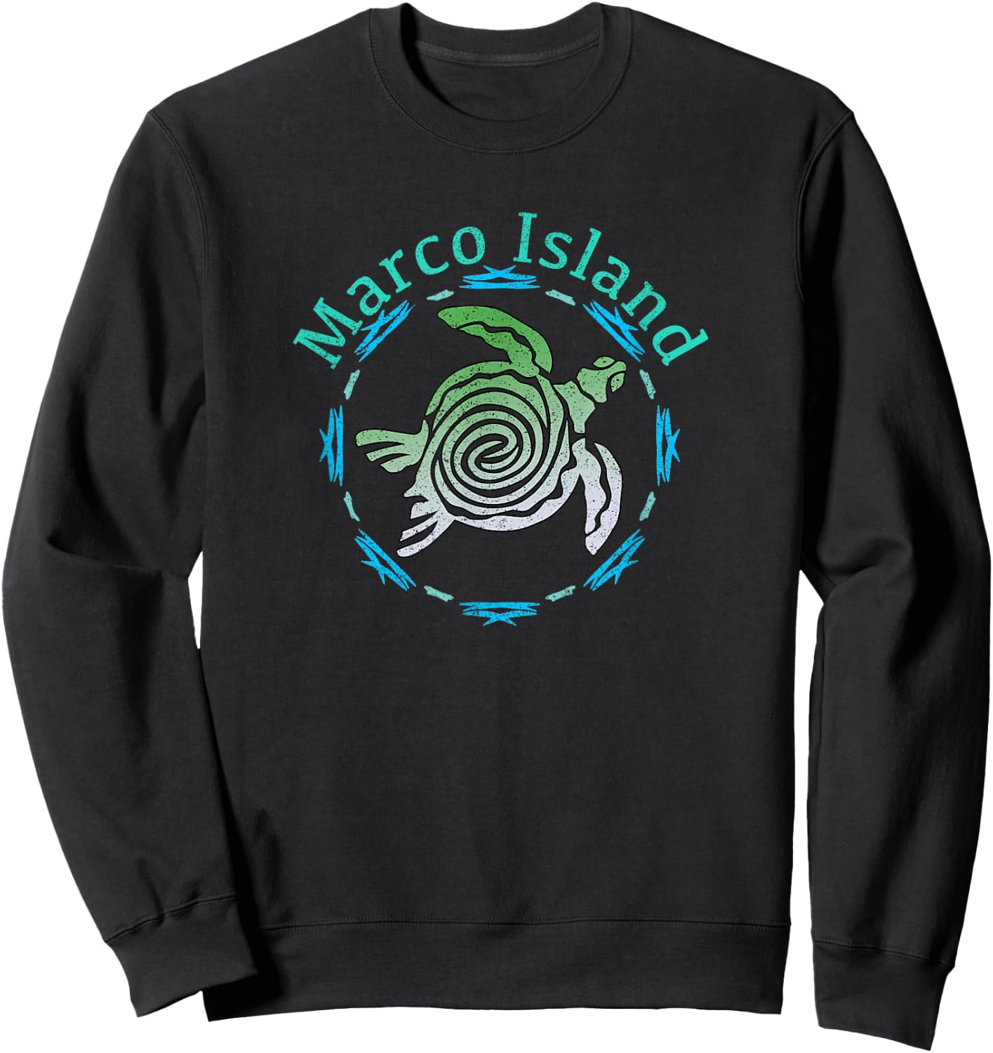 Marco Island Vintage Tribal Turtle Sweatshirt - Sweatshirt | Black