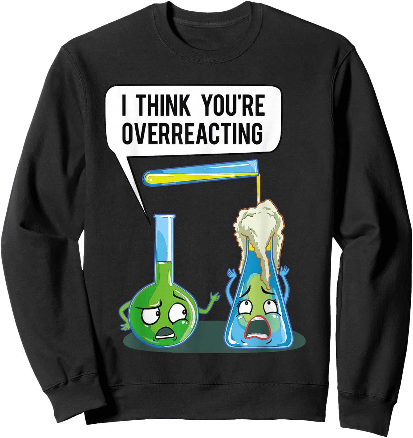 Overreacting -Adults Funny , Black, Small, Short Sleeve Sweatshirt - Sweatshirt | Black