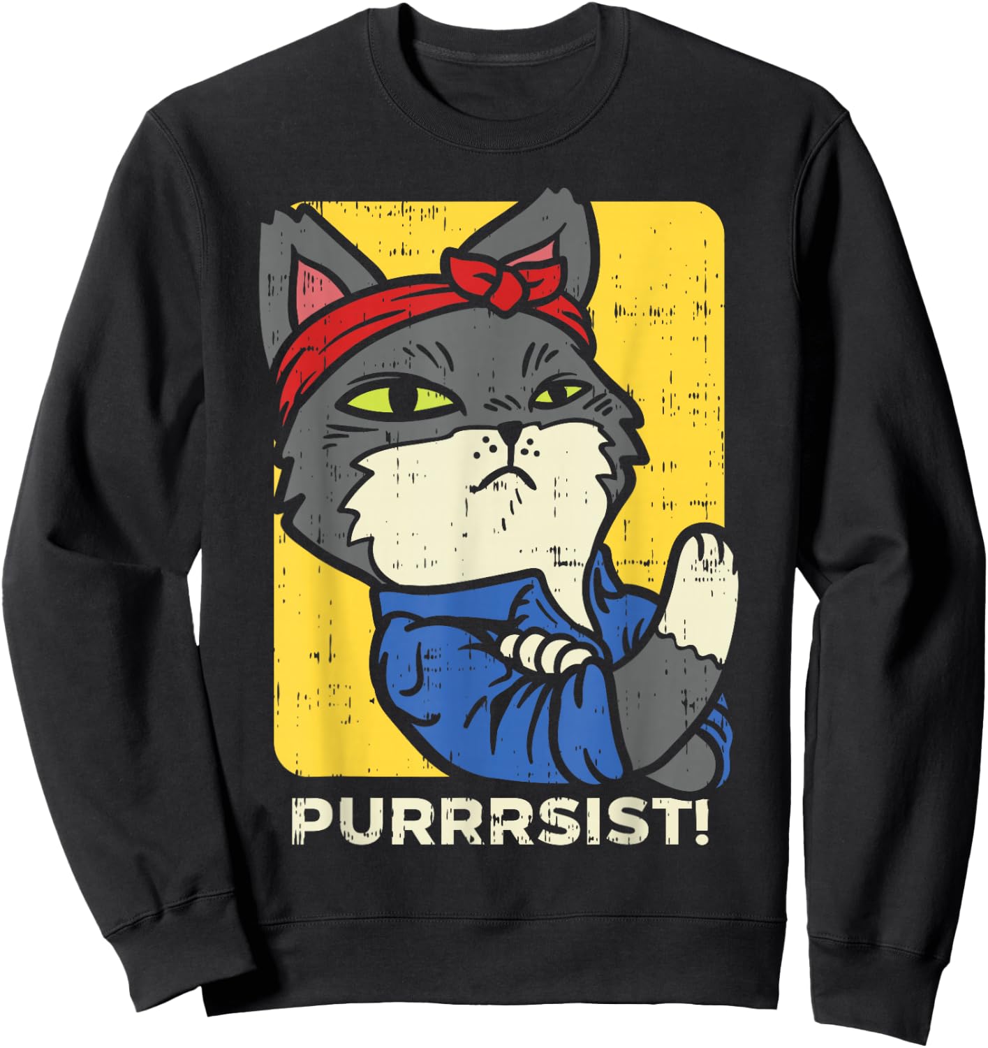 March Shirt Purrsist Persist Cat Lady We Can Do It Sweatshirt - Sweatshirt | Black