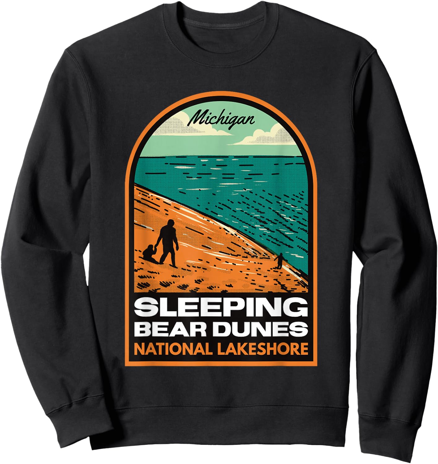 Sleeping Bear Dunes National Lakeshore Michigan Vintage Sweatshirt - Sweatshirt | Black