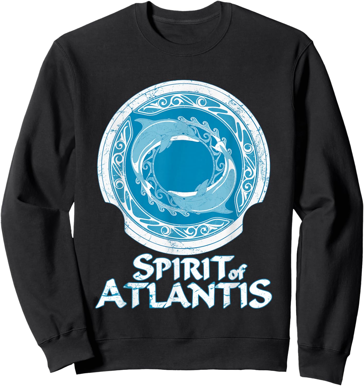 Spirit of Atlantis Symbol Sweet Dolphins Sweatshirt - Sweatshirt | Black