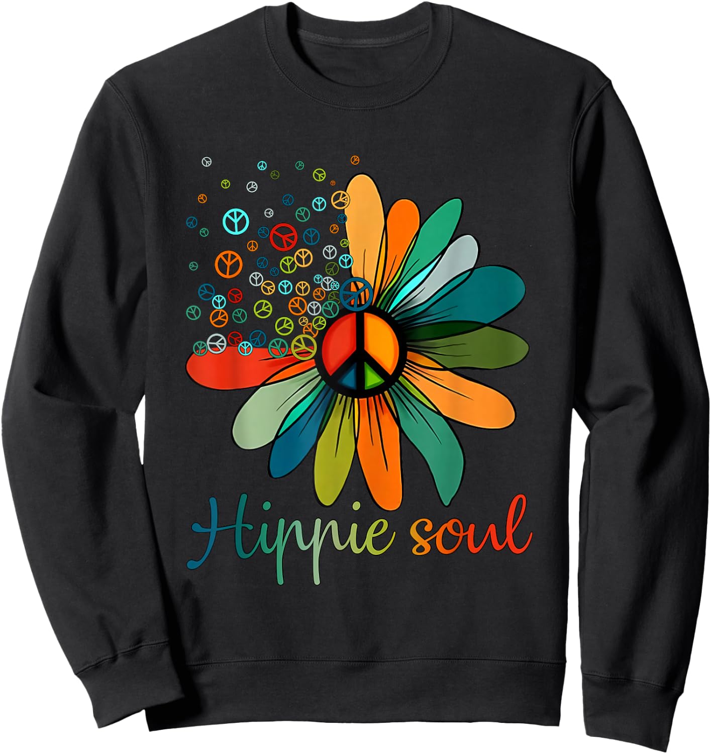 Daisy Peace Sign Hippie Soul Flower Lovers Gifts Sweatshirt - Sweatshirt | Black